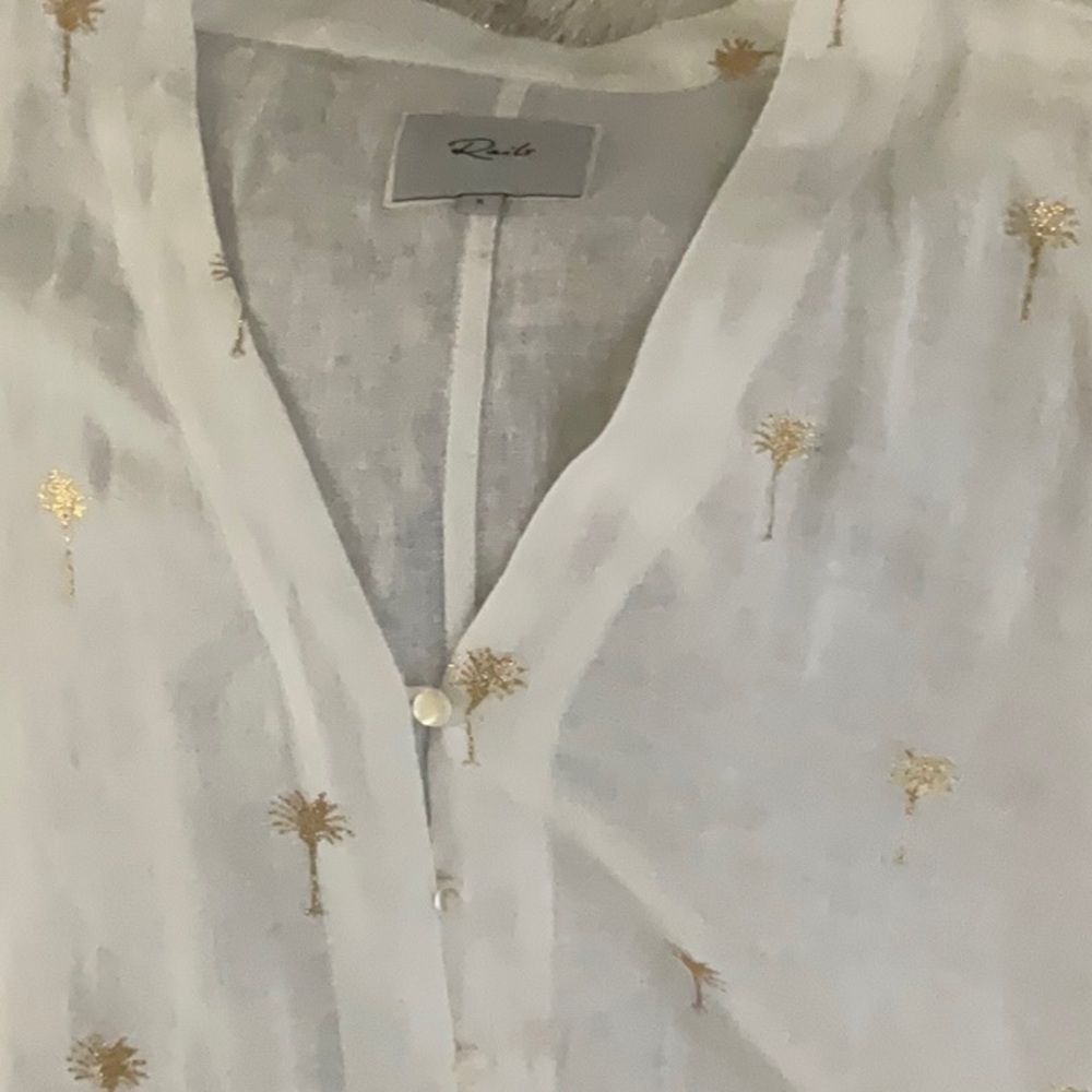 Rails Thea Golden Palms Tie Front Top - image 4